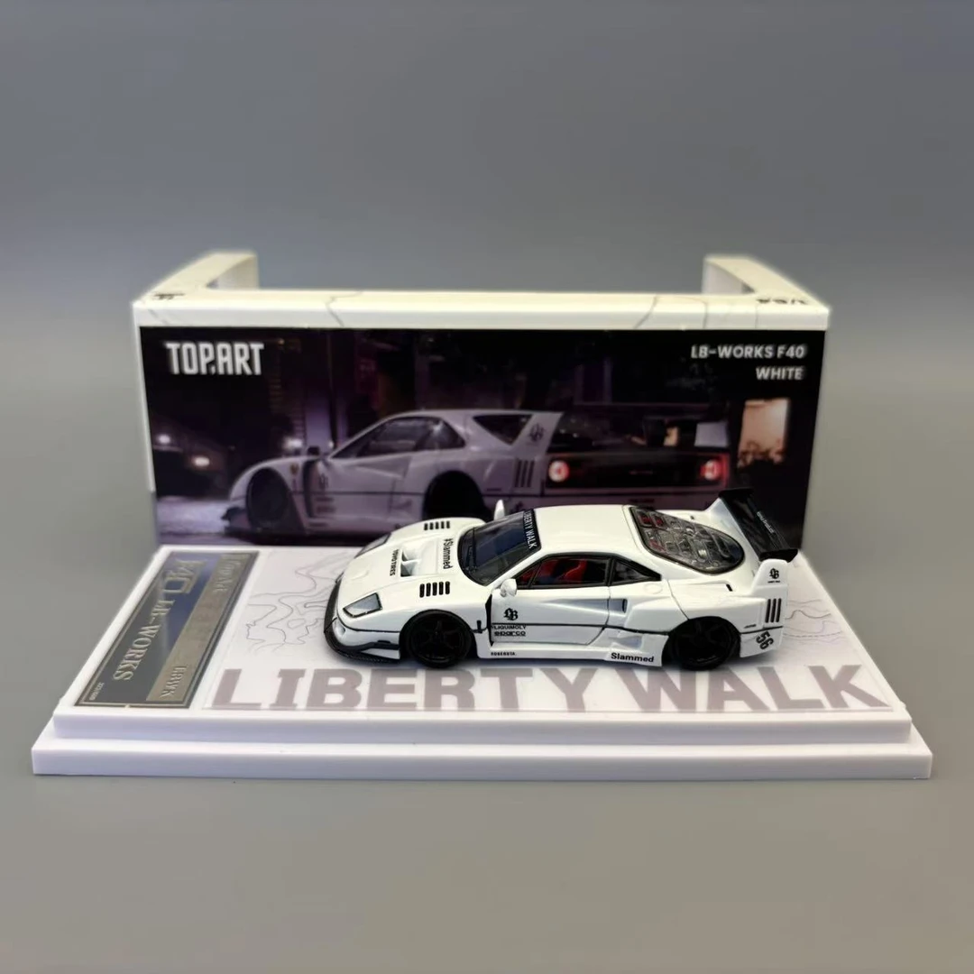 Top Art 1:64 法拉利F40 LBWK 红色 白色 合金汽车模型摆件收藏