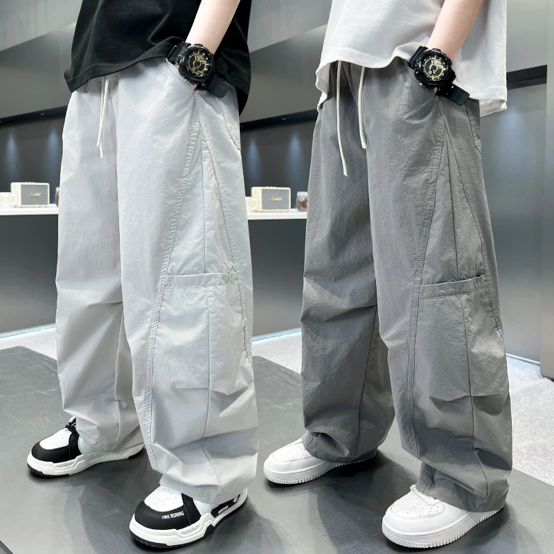 男童夏装防蚊裤2025新款中大童夏季薄款男孩宽松阔腿儿童休闲裤子