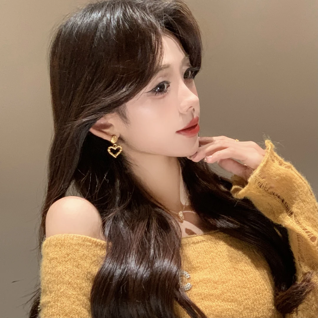 FULL GIRLISH耳环01088金色爱心时尚耳钉耳饰