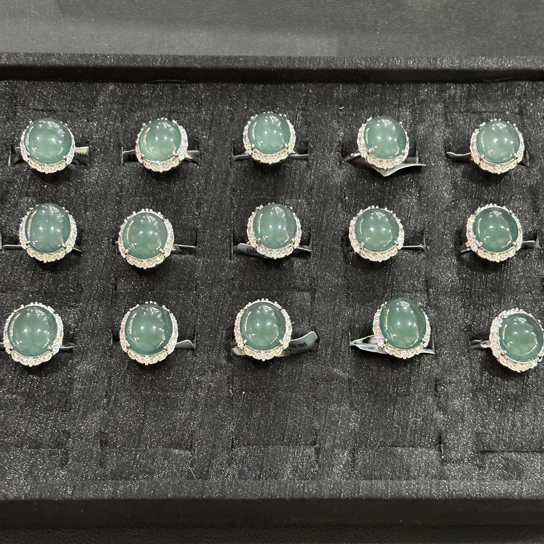 翡翠鸽子蛋戒指多样性发一WJ026