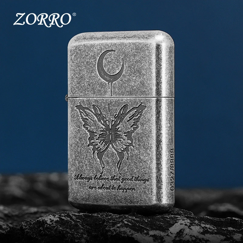 ZORRO 破茧成蝶Z790仿古银蚀刻 佐罗男女生创意个性煤油防风打火
