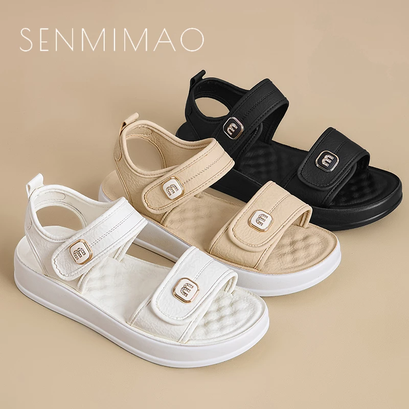 2025春夏新款凉鞋女时尚露趾外穿真牛舒适皮拖鞋防滑软底沙滩鞋