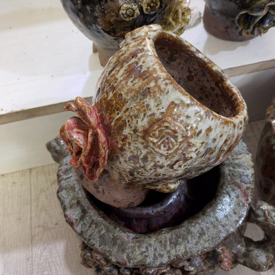 ˋ****泥塑古镇炻陶花盆