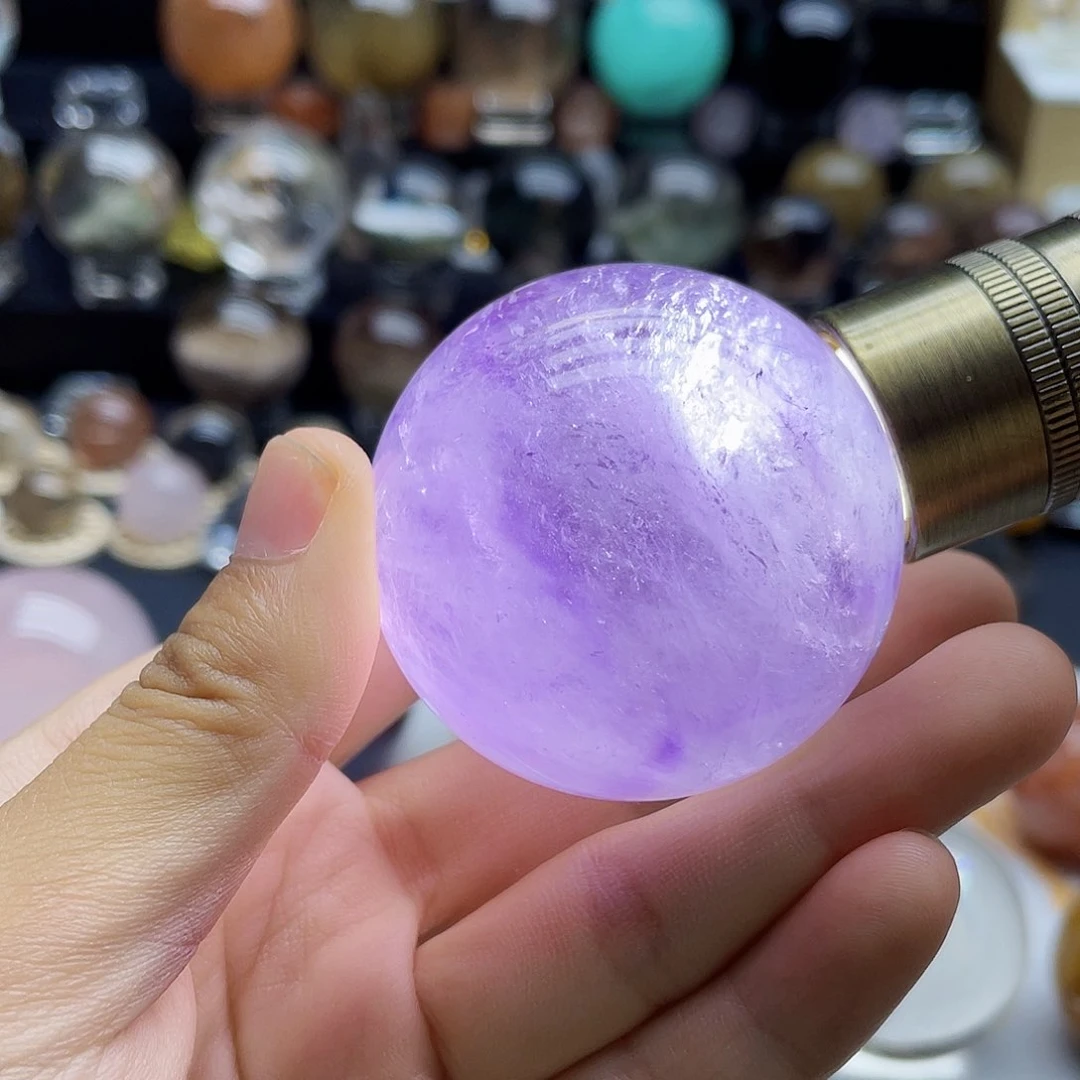 水晶珠宝半成品未镶嵌天然紫水晶49.7mm