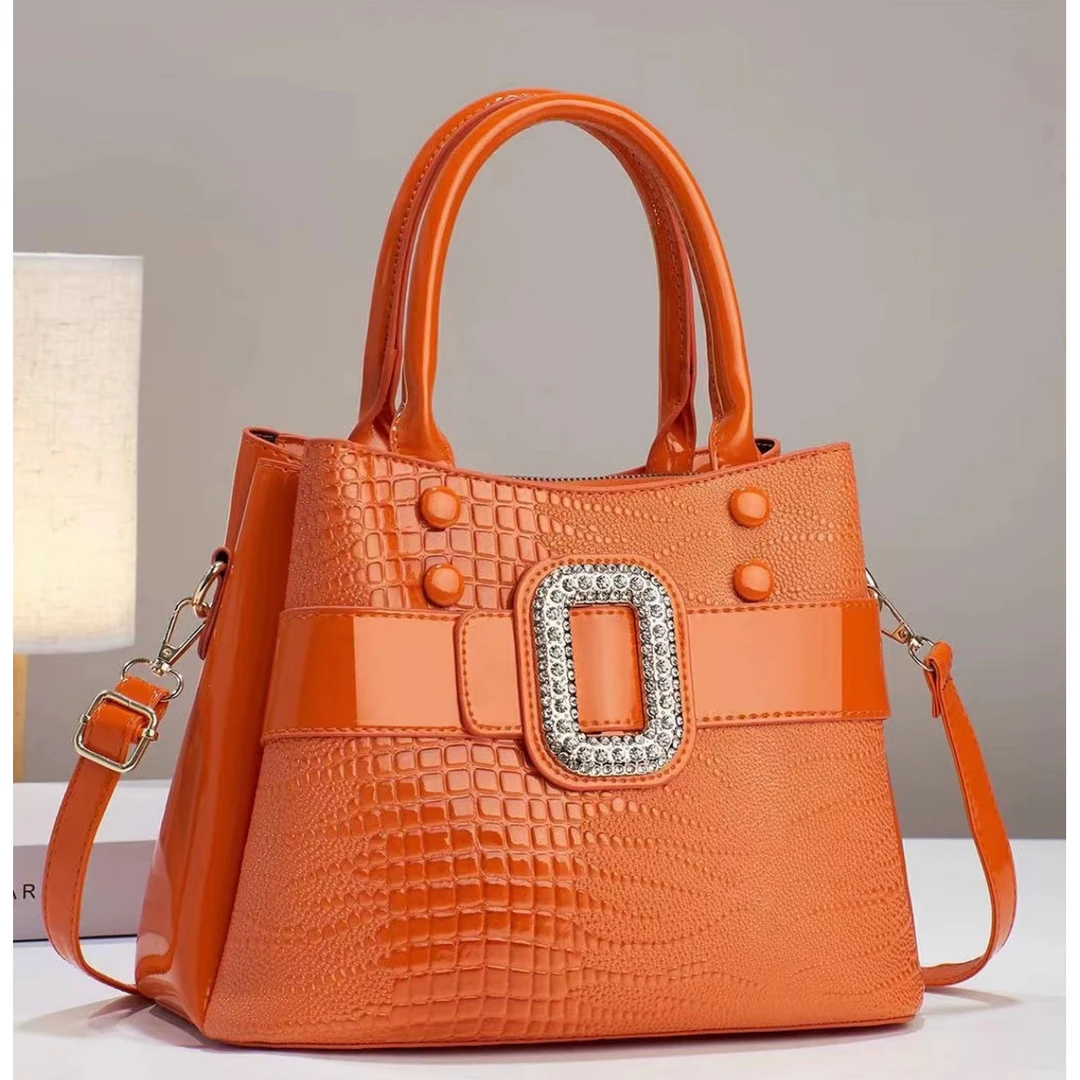 《晶晶粉丝专属》橙色单肩复古风百搭简约都市简约拉链斜挎包