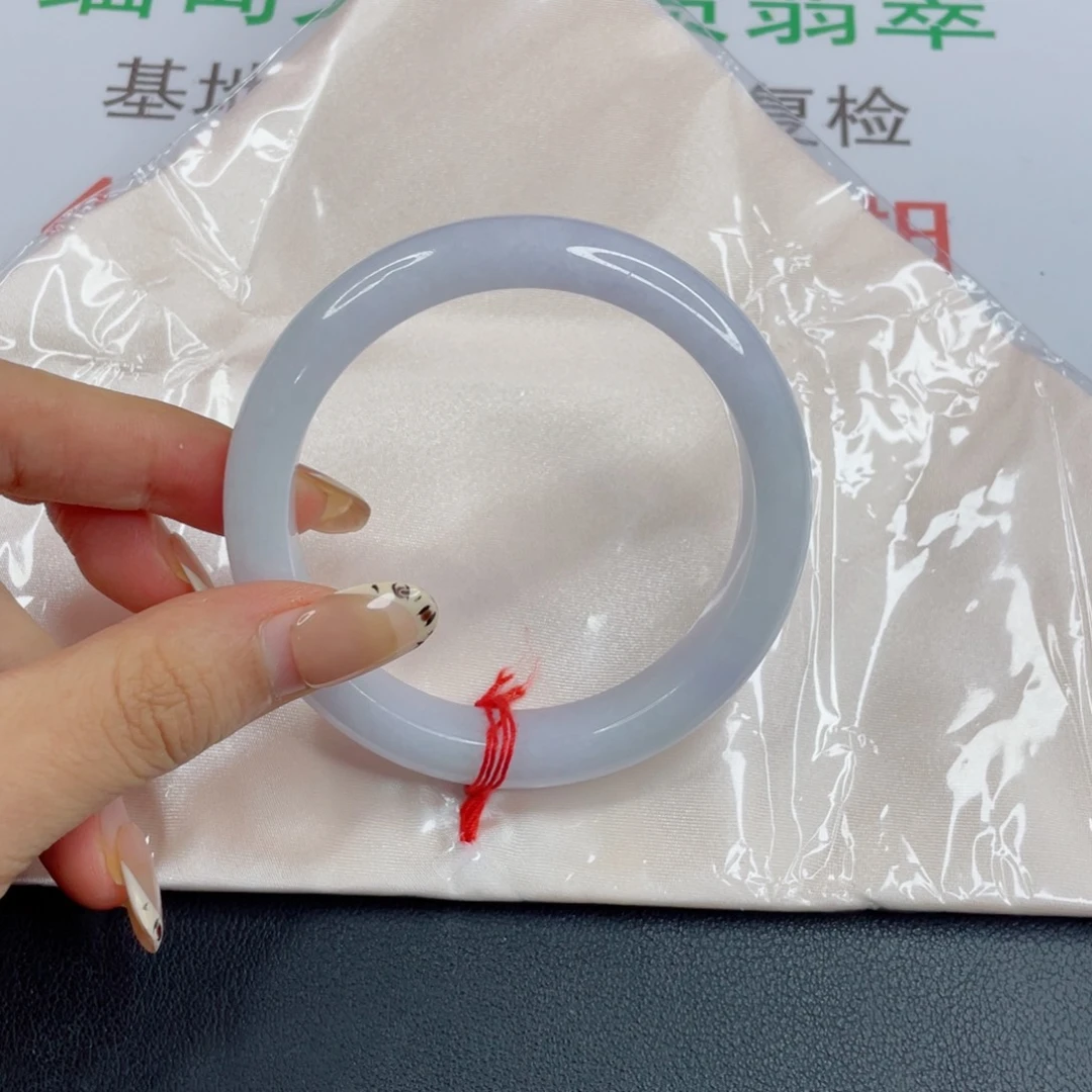 要***心翡翠未镶嵌手镯紫色
