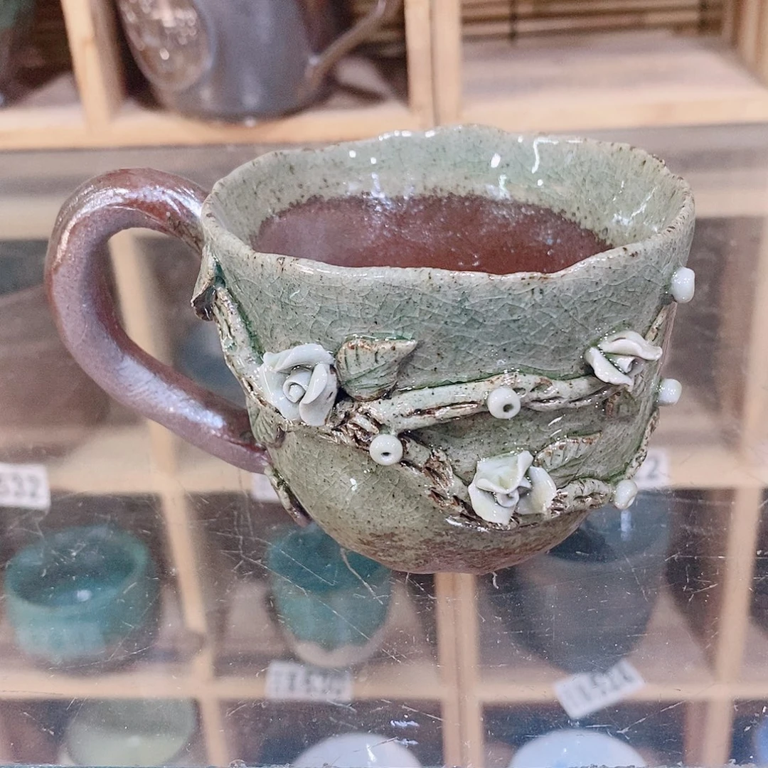 粗陶志野柴烧茶器