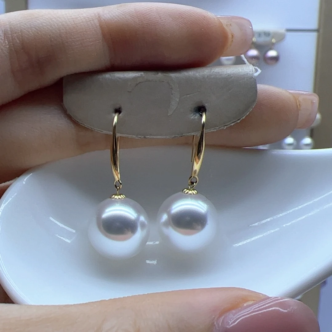 淡水珍珠耳饰18K金镶嵌