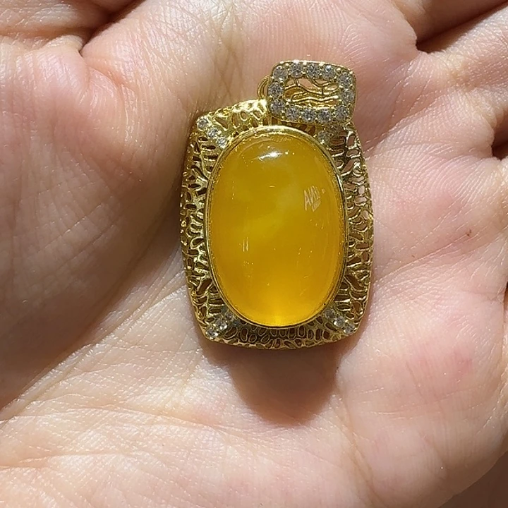 幸***货蜜蜡银S925镶嵌吊坠(不含链)吊坠