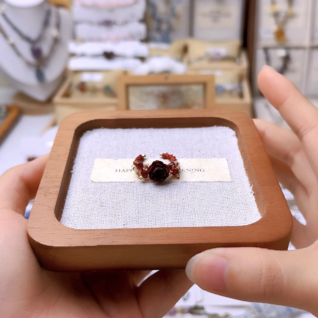 石英石合金合金红色戒指