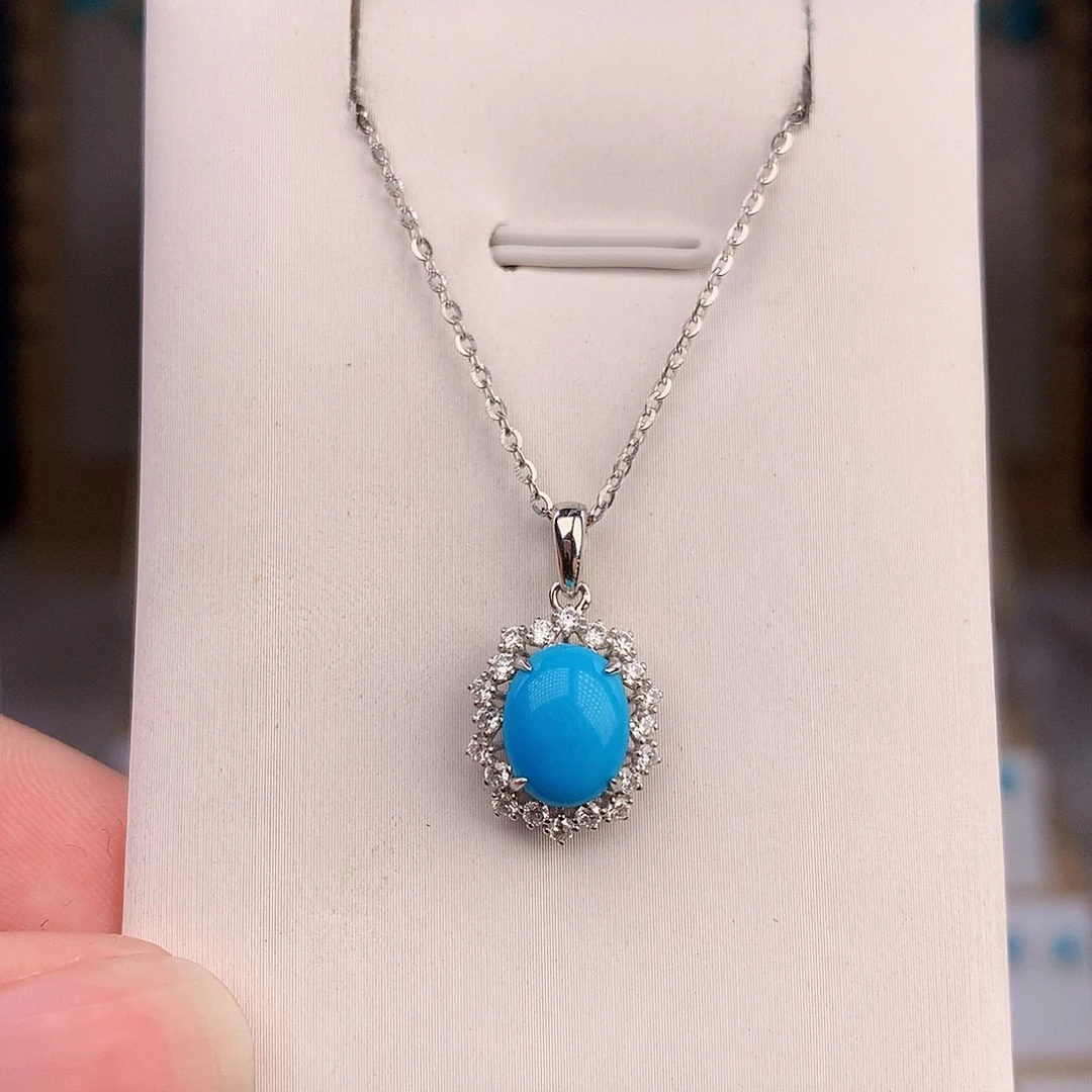 绿松石银S925镶嵌颈饰