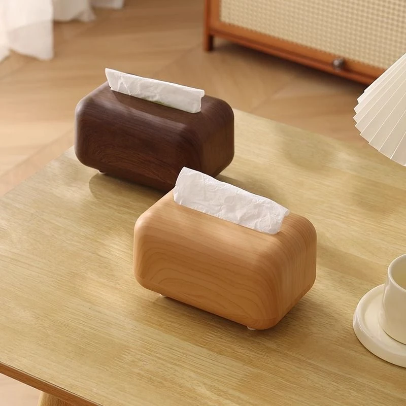 复古桌面纸巾盒客厅家用民宿原木风创意餐巾纸收纳茶几纸抽盒子