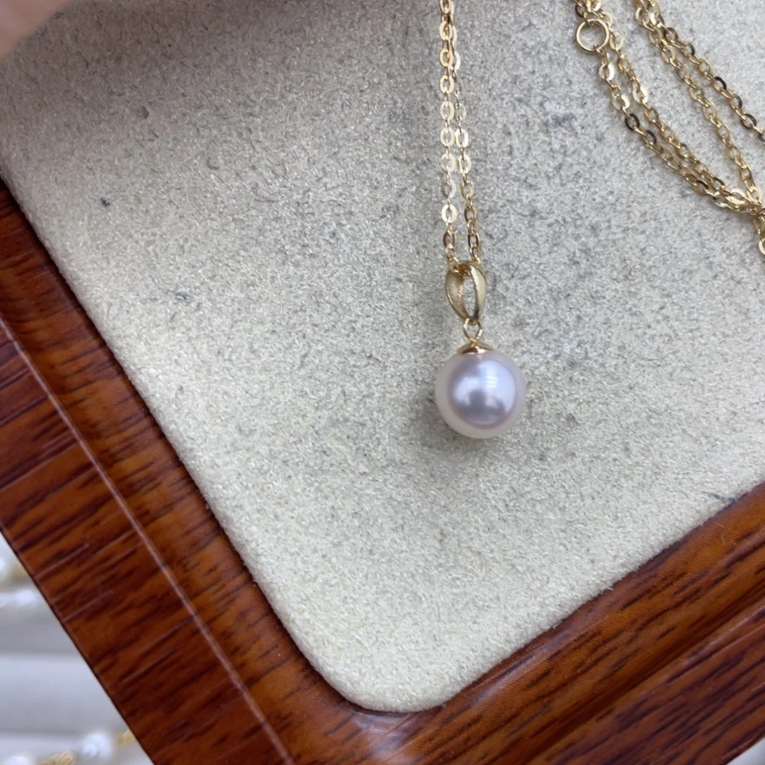 海水珍珠18K金镶嵌吊坠(赠链)