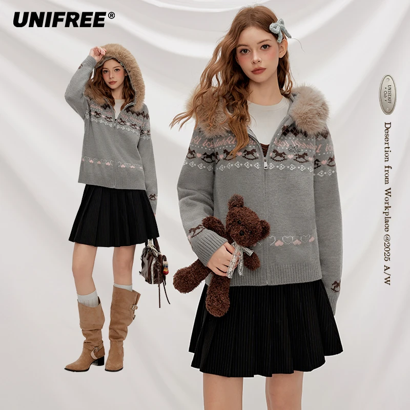 【金拐子专属】UNIFREE费尔岛针织开衫U253N626B1B1