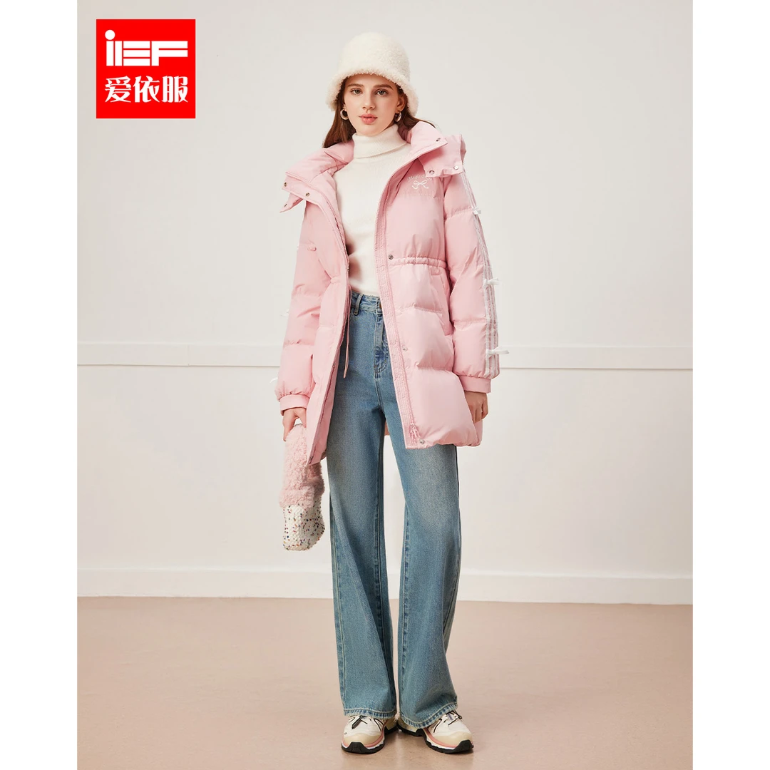 IEF/爱依服2025冬季新款美式时尚甜酷休闲风保暖百搭羽绒中长外套