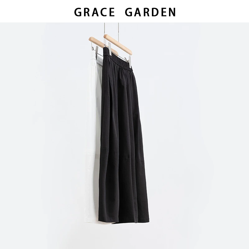 GRACE GARDEN【花苞半裙！】A字廓形松紧腰花苞半裙YQ5F1304