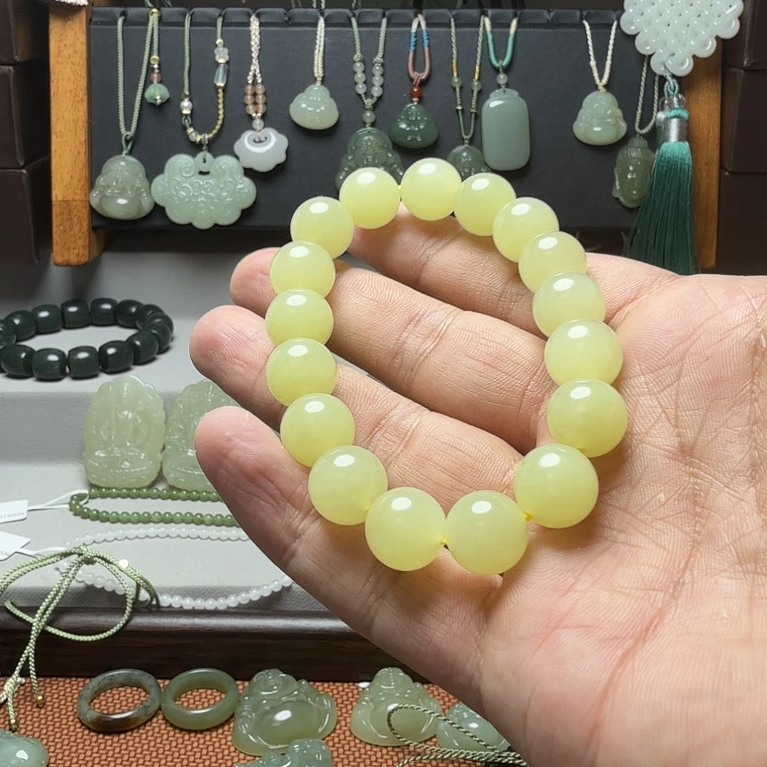 佳***力和田玉（黄玉）未镶嵌手串