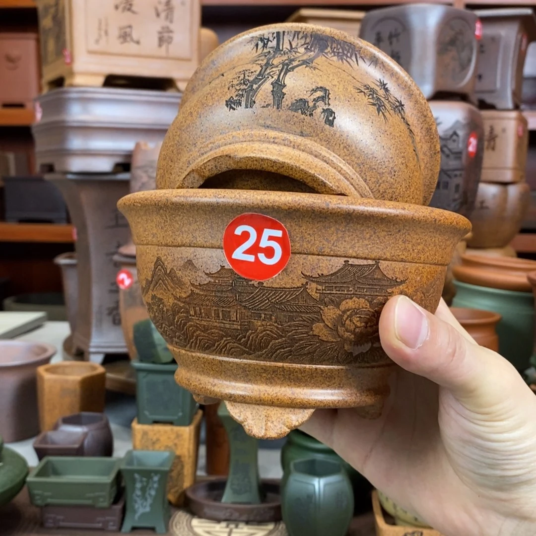 紫砂花盆盆景花盆小