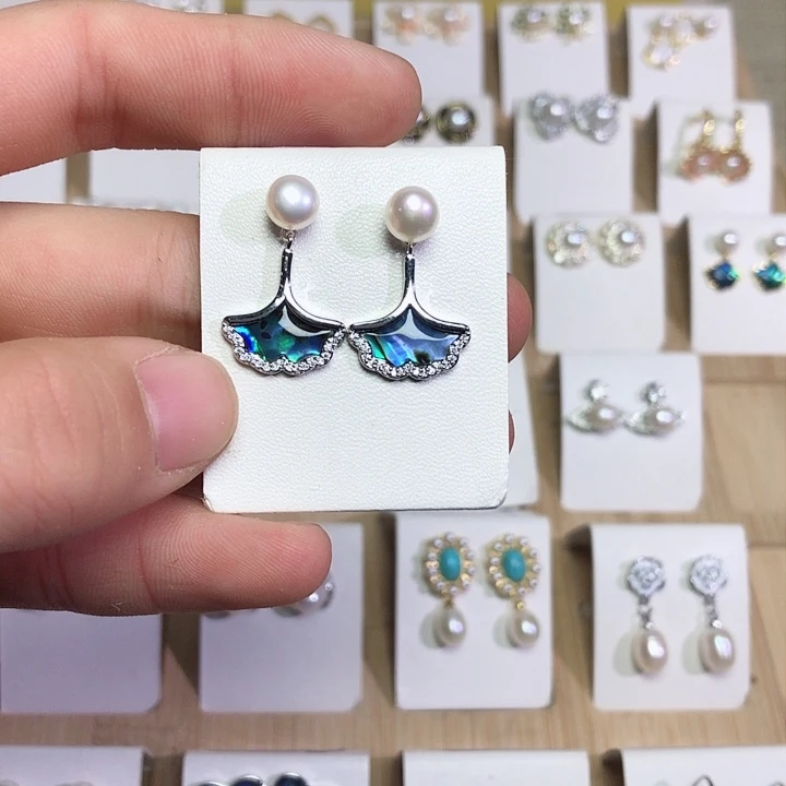 淡水珍珠耳饰银S925镶嵌