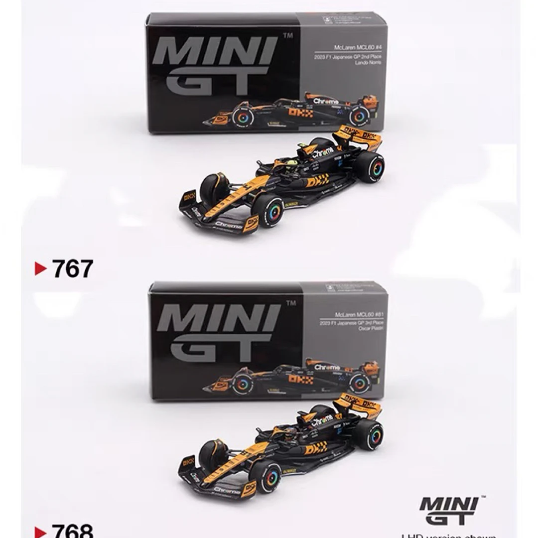 双车套出 minigt768 767 1:64车模迈凯轮f1 合金车模双车诺里斯
