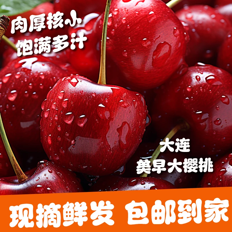 【大连美早樱桃】现摘现发【30mm-王中王果】拍两斤送一斤顺丰空运