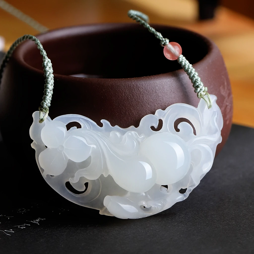 【孤品收藏】天然和田玉羊脂白玉葫芦雕花吊坠女款礼物挂件坠子小众