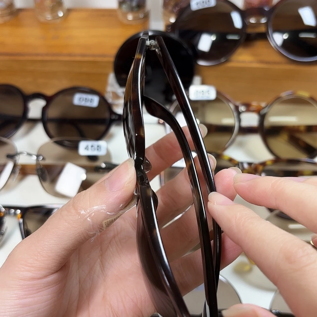 怀***旧分体款天然水晶石头镜天然框800弯