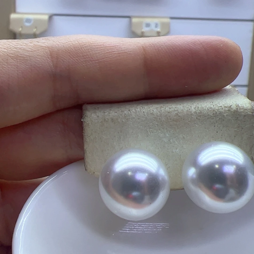 银S925镶嵌淡水珍珠耳饰