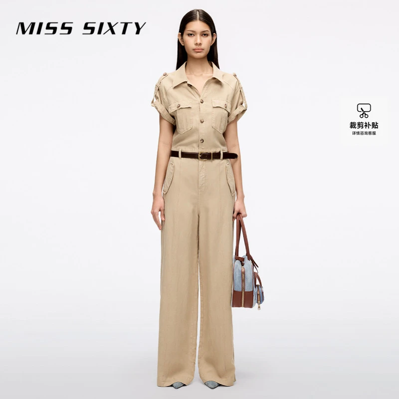 Miss Sixty2025秋季新款一体式连衣连体裤女配腰带通勤百搭复古