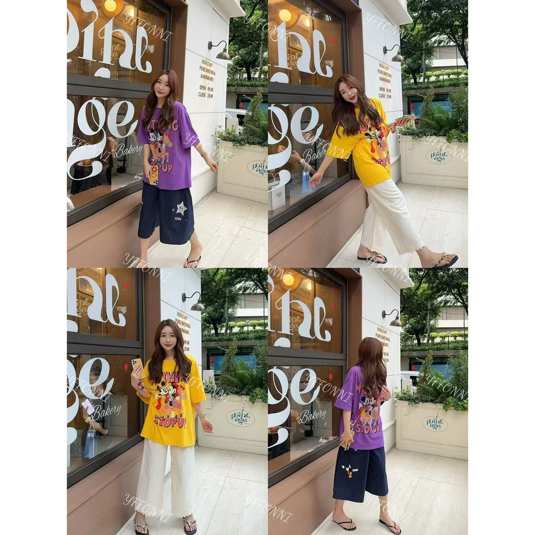 【YFONI】三色水印贴图米奇头T恤