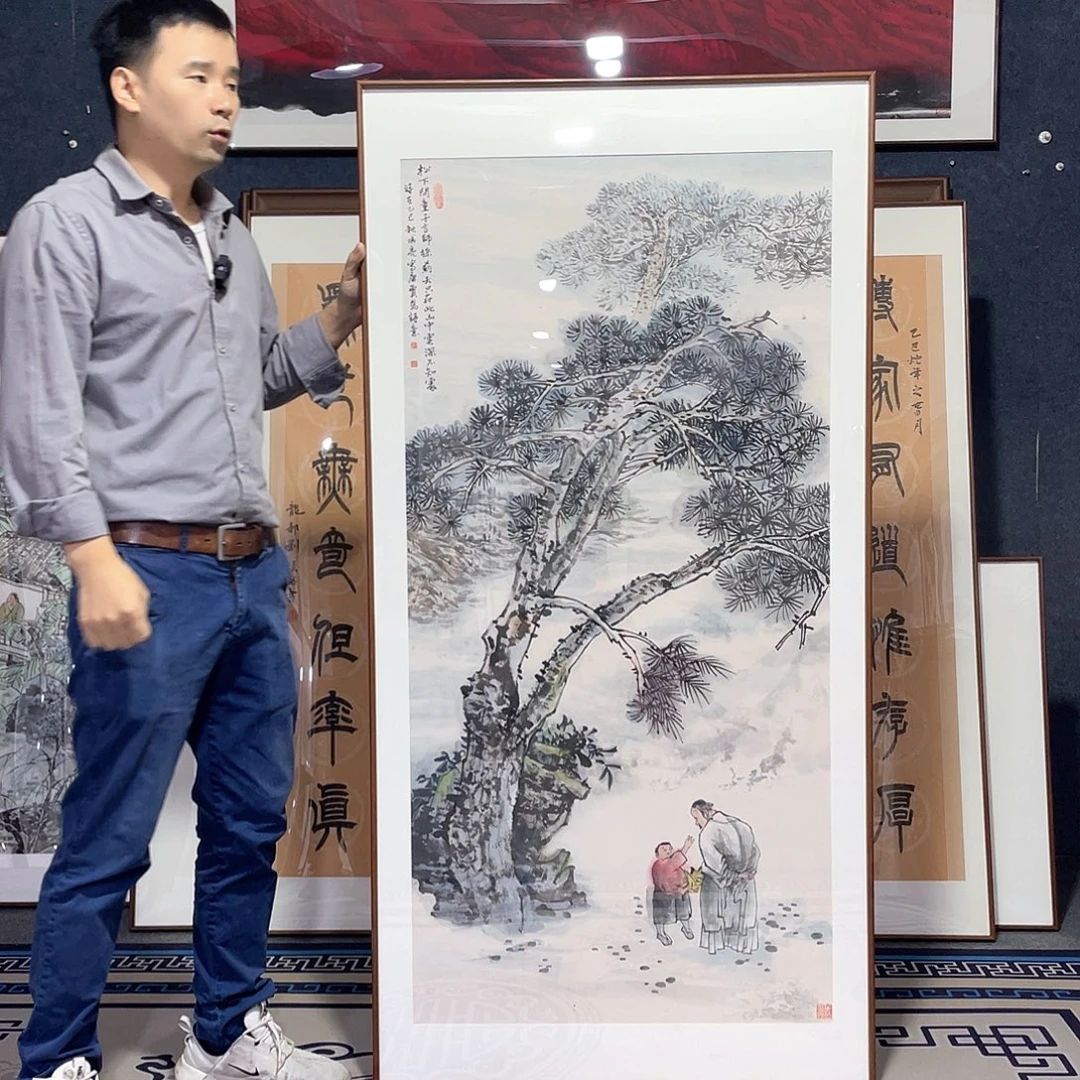 国画手绘画作品带框80/160