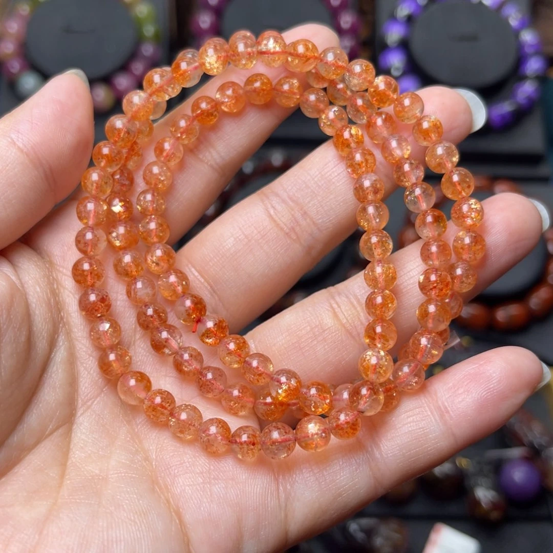 未镶嵌手链长石金太阳多圈5mm