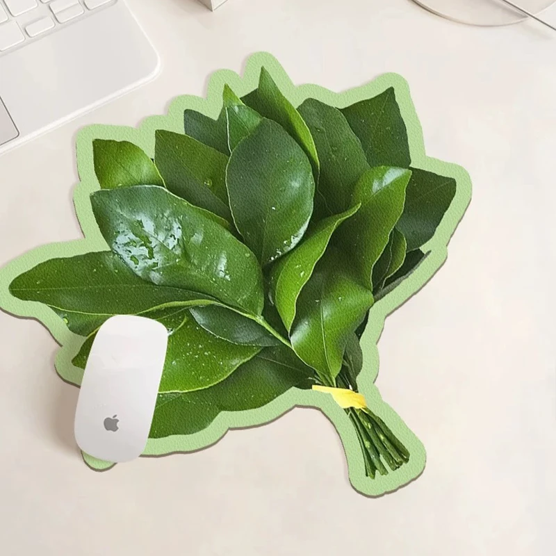 赵露思同款袖子叶异形皮革鼠标垫女护手腕便携电脑办公鼠标垫杯垫