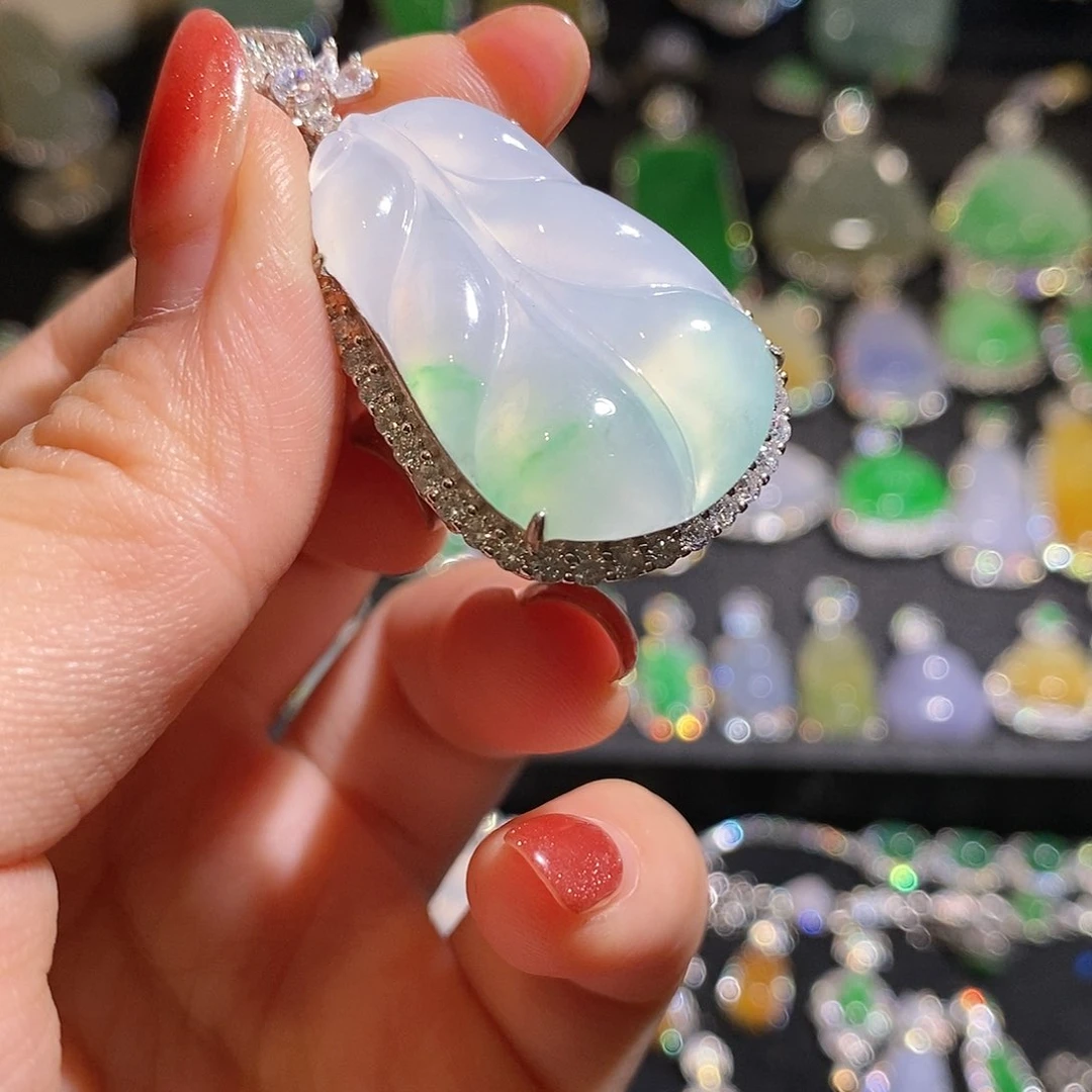 颈饰银S925镶嵌翡翠天然翡翠