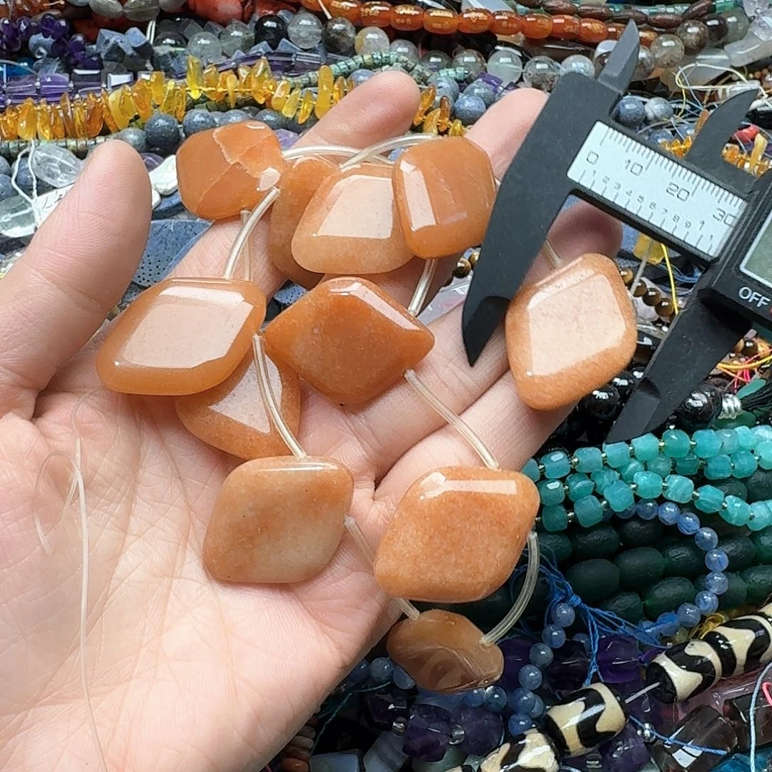 玛瑙/玉髓合金珠宝半成品一条25x35m红东邻