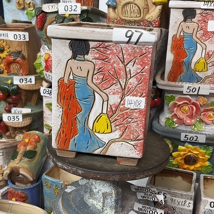 粗陶材质多肉花盆