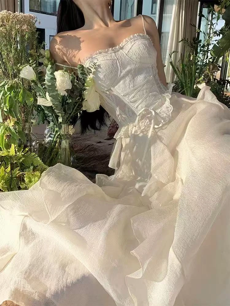 A24-2杏色“蕾丝网纱”抹胸上衣（2303）