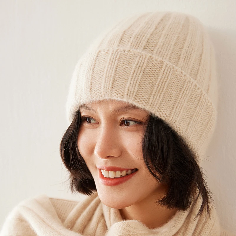 10059 高满意度 男女通用 纯山羊绒帽子  加厚 舒服暖和的好材质