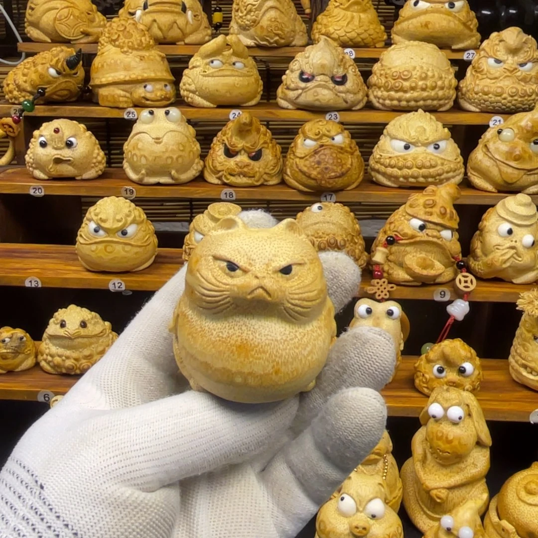 -***叹竹个性文玩竹雕猫