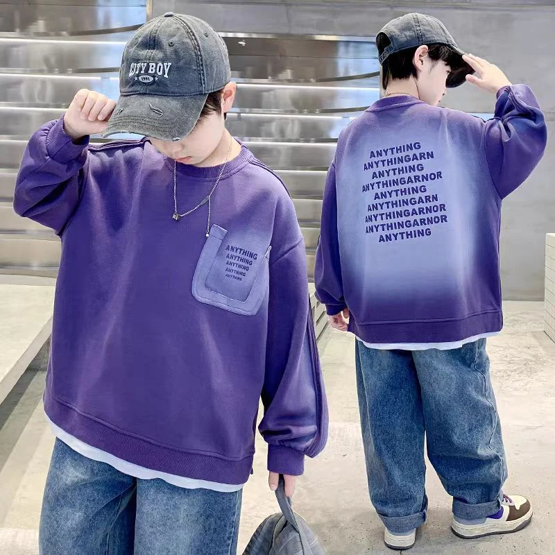 【太酷啦】春秋2025年新款酷潮假两件卫衣