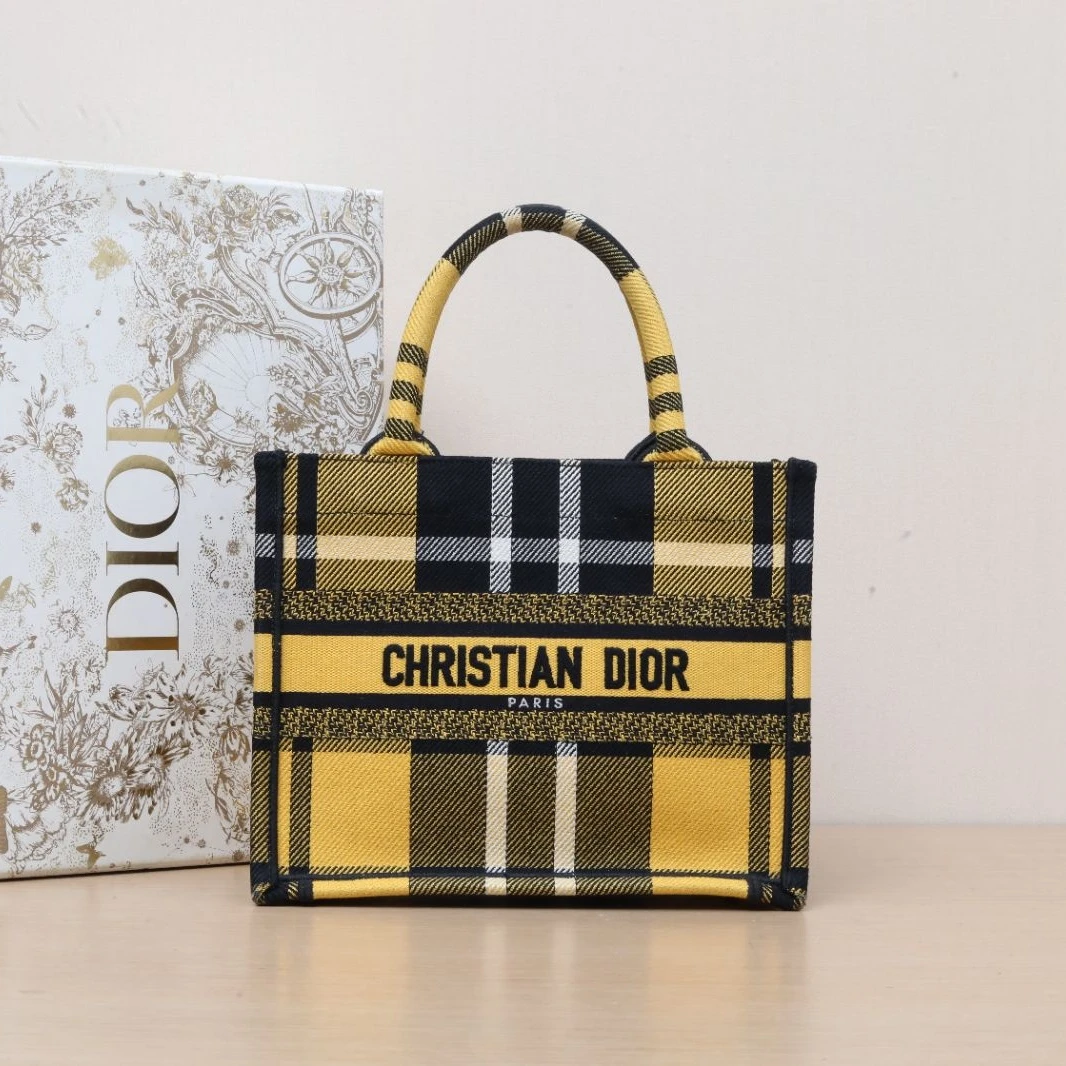 99新 DIOR/迪奥 小花柳 Book Tote 小号 26.5 拼色 2022