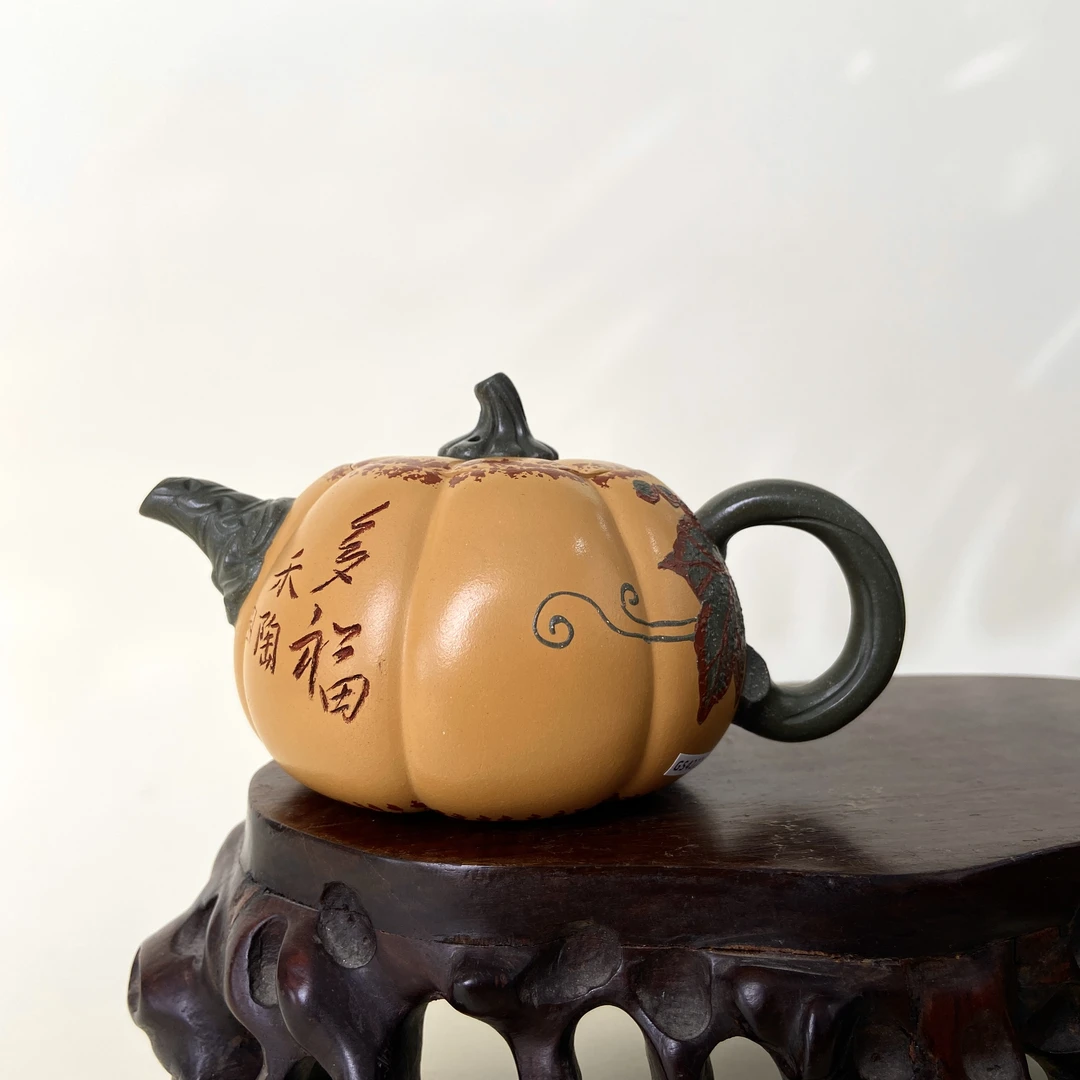 宜兴手工紫砂陶 （方开明）260cc茶壶GS4222-3