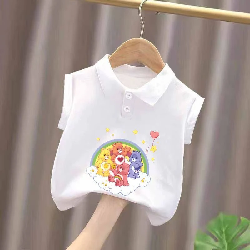 纯棉polo衫儿童薄款背心T恤中小童装翻领上衣t无袖男女童2025夏季