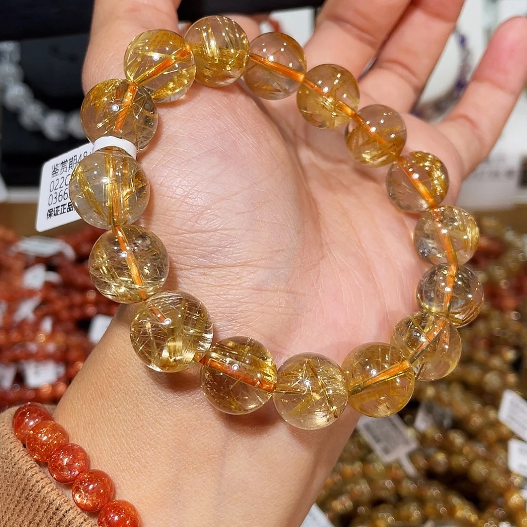 手链发晶未镶嵌毕业乱发猫眼钛晶13.5mm