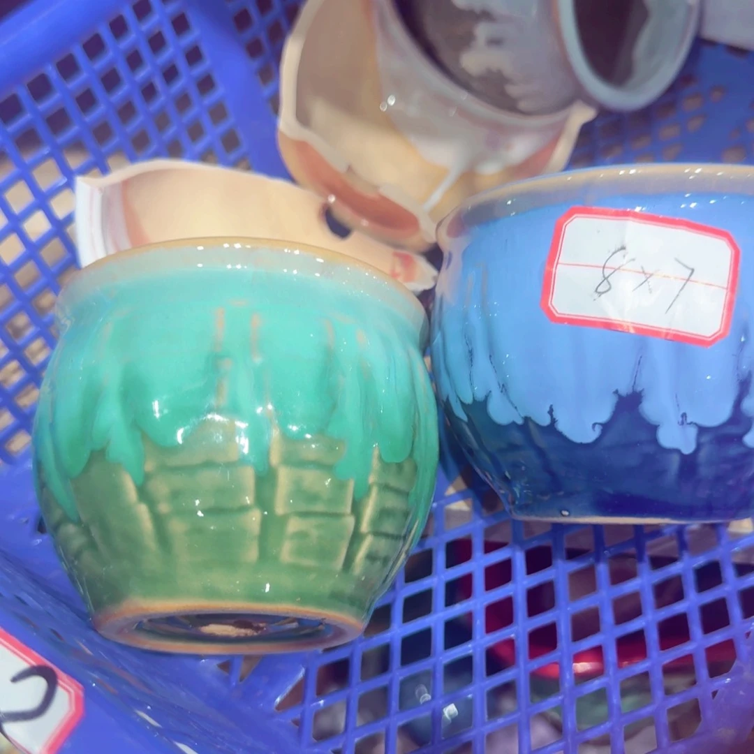 紫砂花盆粗陶精雕