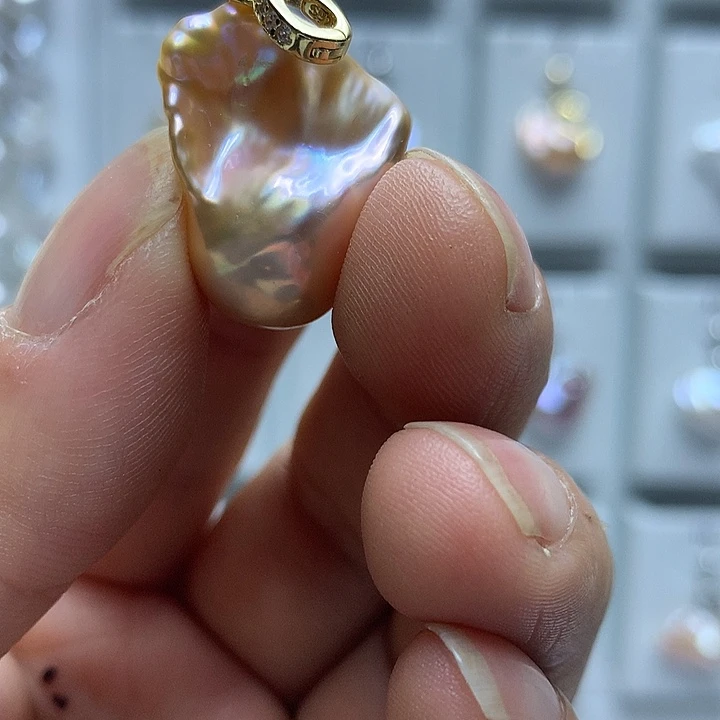 淡水珍珠银S925镶嵌巴洛克