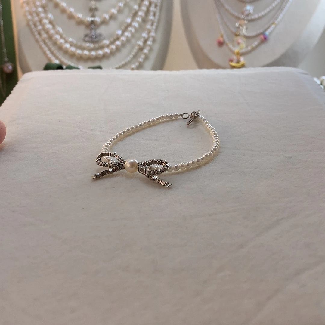 银S925镶嵌手绳淡水珍珠