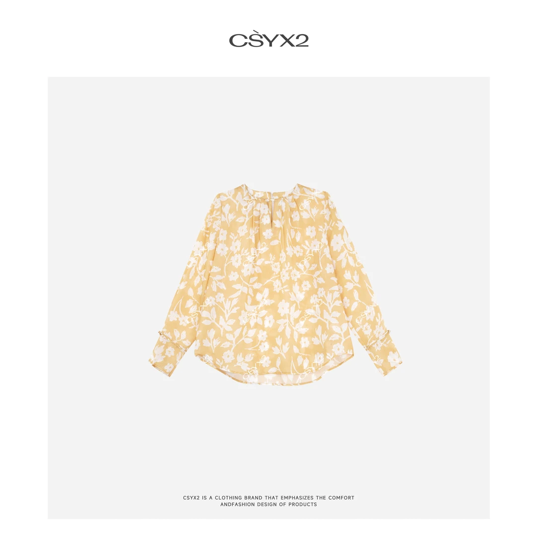 CsyX2-2025S/S早春新款 清晰时尚宽松圆领上衣CZ5CX055