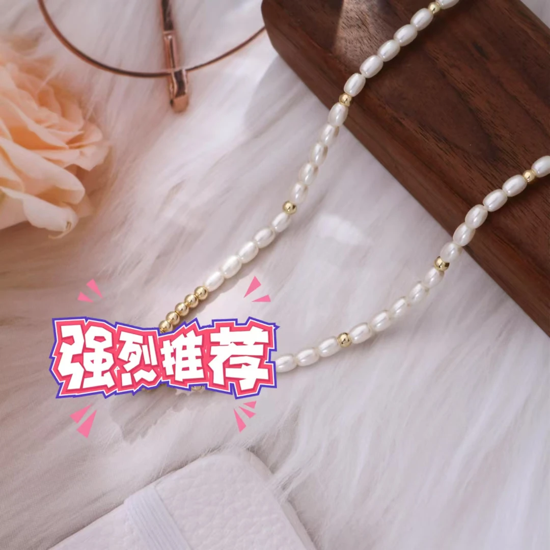 铜合金项链 《货号8568》音乐回廊气质珠珠项链（链长40+5）