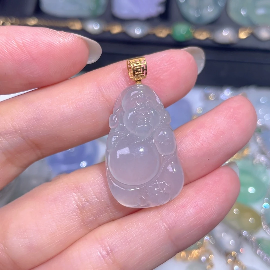 颈饰18K金镶嵌翡翠翡翠
